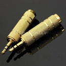 2Pcs 3.5mm Male to 6.5mm Female Plug Stereo Audio Adapter Converter Headphone