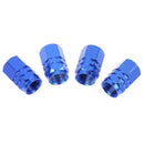 4pcs/Set Blue Wheel Tyre Tire Valve Stems Air Dust Cover Screw Caps Car Truck