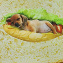 Zipped Toast Cushion Pad Cat Kitten Puppy Bread Bed Sleeping Mat Pillow