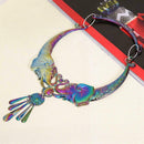 Boho Collar Necklace Women Big Colorful Elephant Carving Pendant Jewelry