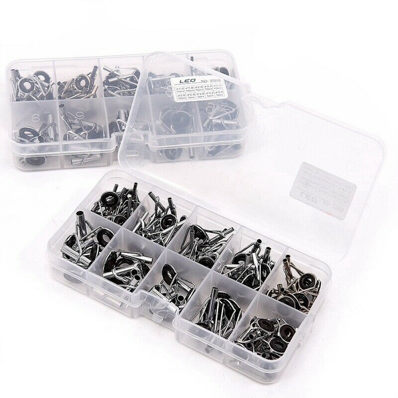 80Pcs Diy Eye Rings Fishing Rod Guide Tip Set Repair Kit For Fishing Rods S