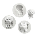 3PCS Silicone Cute Dog Mould Molds for DIY Crafts Cake Decor Mold Fondant