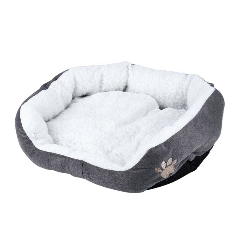 50 x 40cm Lambskin Dog Paw pattern Pet's Nest Warm Washable Bed Sleeping Fl A9R6