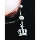 Crown Charm Rhinestone Body Piercing Jewelry Belly Button Ring Navel Jewelry ME
