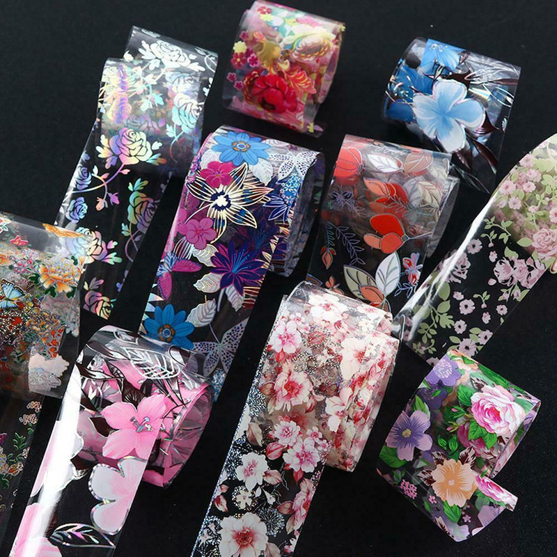 Flower Transfer Manicure Decor Nail Foil Nail Art DIY Stickers Holographic  Top