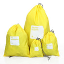 Travel bag--Set 4 Bag purse Waterproof Drawstring Nylon Bag Yellow N5L2