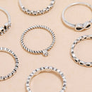 9pcs Boho Women Star Angle Charm Knuckle Ring for Women Street Jewelry Gift