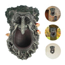 Tree Face Wild Bird Feeder Big MouthWhimsical Sculpture Outdoor Decor Statue