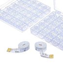 50 Pieces Clear Plastic Sewing Machine Bobbins Spools with Case for Brother