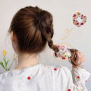 Flower Hair Rope Ties Scrunchies Girls Rubber Band Ponytail Holder (White)