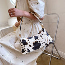 Women Cow Milk Handbag Female PU Leather Small Underarm Shoulder Tote Bags