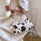 Women Cow Milk Handbag Female PU Leather Small Underarm Shoulder Tote Bags