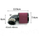 1 Sets 90 Degree Curved Motorcycle Air Cleaner Intake Filter with Adjustabl