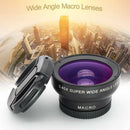 Wide Angle Macro Lens Mobile Phone Clip 37MM 0.45X 49UV + T2- In-1 Phone Lenses