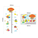 2pcs Animal Aircraft Cartoon Height Ruler Wall Stickers Kindergarten Decals A