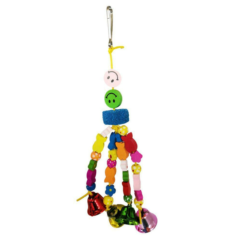 Parrot Toys Wooden Hanging Bell Cage Bird Climbing Swing Stand Pet Supplies