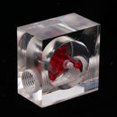 Acrylic G1/4inch Square Shape Computer Water Cooling Flow Meter 2Ways