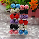 12 Pairs Rose Stud Earrings Mixed Color Flower Earrings Wholesale Jewelry Set BX