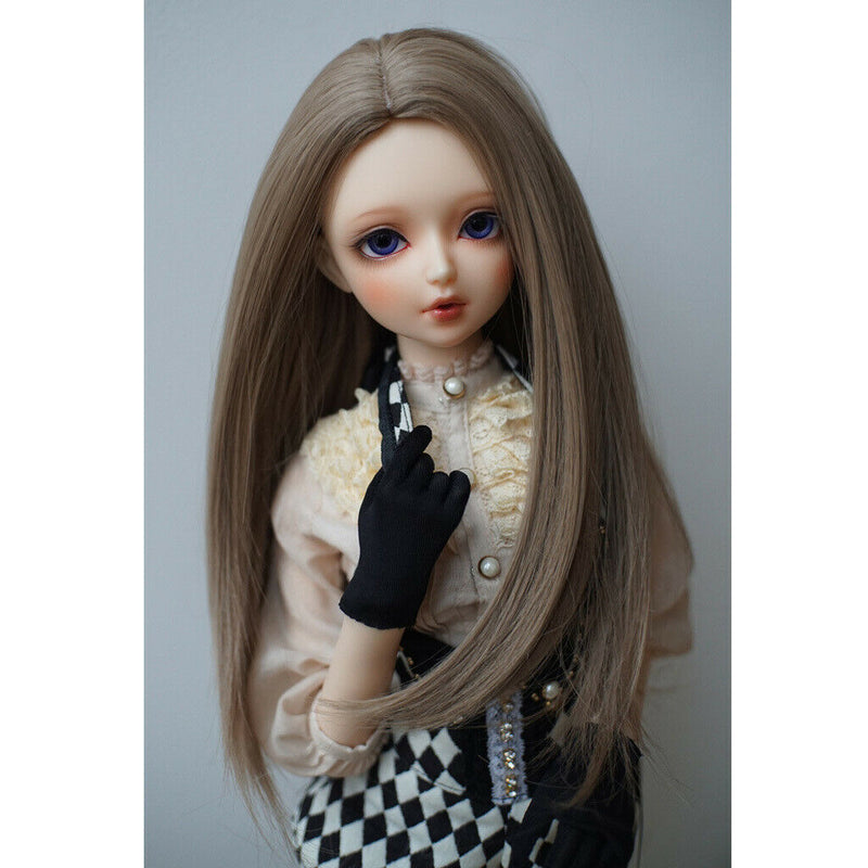 1/3 BJD Full Wig, Flaxen Long Straigth Hair for Night Lolita, Supper Dollfie,
