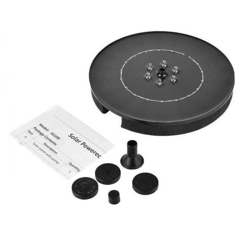 10V 2.4W Mini Floating Solars Fountain Pump Free Standing for Pond Pool