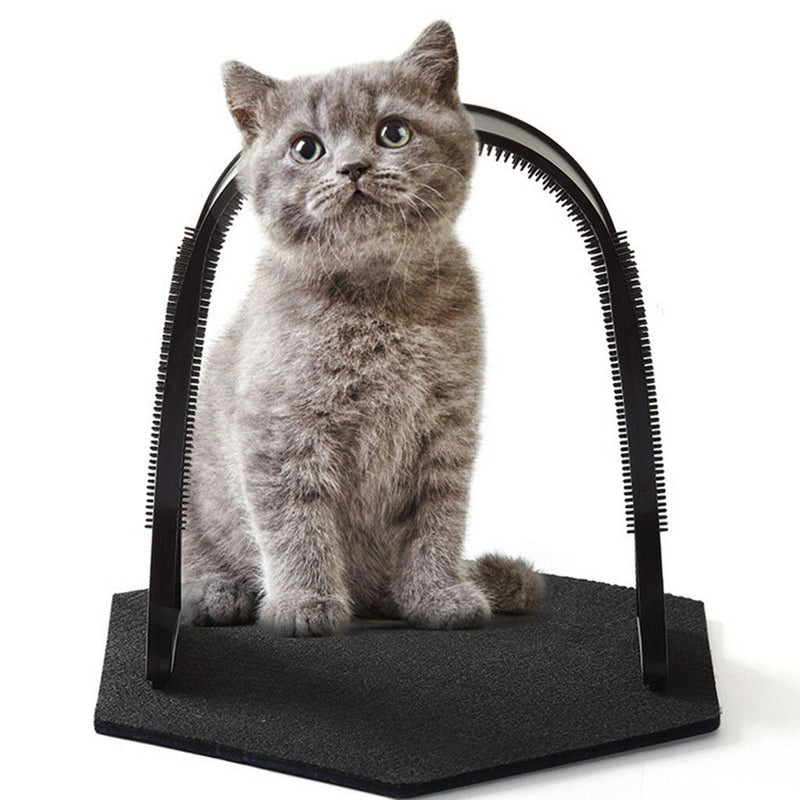 Pet Kitty Cat Black Massager Brush Prevent Hairballs Control Shedding