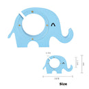 Wood Elephant Money Bank Coin Cash Saving Box Piggy Bank Ornament ~Blue
