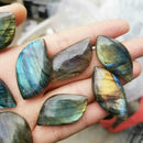Natural Labradorite Stone Crystal Moonstone Rough Rock Pendant Accesorries