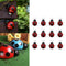 12Pcs Mini Metal Ladybug Fence Hanger Wall Hanging Outdoor Garden Decor - Red -