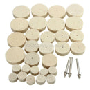 Hot 33 Pcs 30mm/24mm/12mm Soft Felt Polishing Wheel Buffer Pad for Rotary Tools