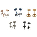 5 Pairs Stainless Steel Stud Earring Piercings with Storage Pouch for Men a P3U6