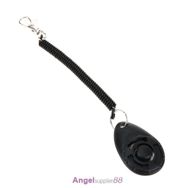1pc Pet Trainer Pet Dog Training Adjustable Sound Key Chain Clicker(Black)
