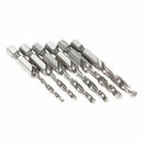6pcs HSS Drill Tap Countersink Combination Deburr Bits Set With 1/4inch Hex