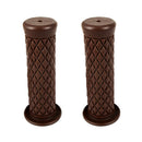Motorcycle 7/8 Inch 22/24 mm Handlebar Hand Grips Dark Grey & Dark Brown