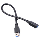 13inch Super Speed USB 3.0 Type A Male to Female BLACK Extension Cable