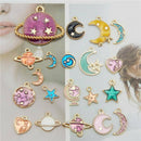 20/Set Enamel Moon Star Planet Charms Pendant Jewelry Findings DIY Craft Making