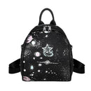 Planet Star Print Teenage Girls School Leather Backpack Women Shoulder Bag