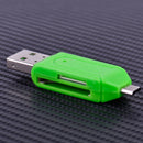 2pcs 2in1 Micro USB Adapter 2.0 TF T-flash SD Memory Card Reader fr Smart Phone