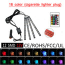 1PCs Car Interior 5050 RGB LED Strip Lights 48 SMD 12V IR Controller 16 Colors