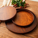 Round Natural Tray Hotel Food Dishes Wood Plate Restaurant Fruit Plate Stor