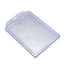 5X(PVC Vertical Name Tag ID Work Exhibition Badge Card Holder Clear Blue A5P9)