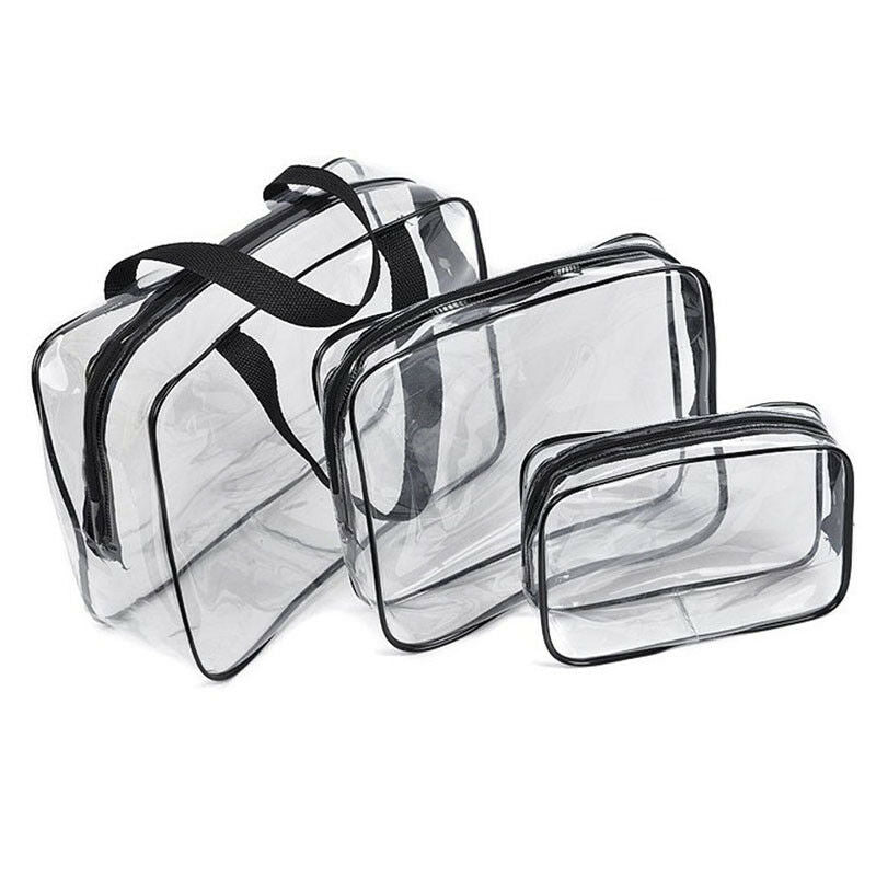 3-in-1 PVC Transparent Waterproof Multifunctional Cosmetic Bags F7W7