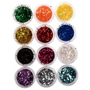 12 Color Acrylic Uv Gel Nail Art glitter sequins six angle