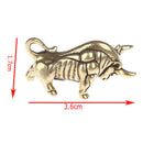 1pc Mini Portable Retro Brass Bull Statue Keychain Ornament Sculpture Ornamen Hn