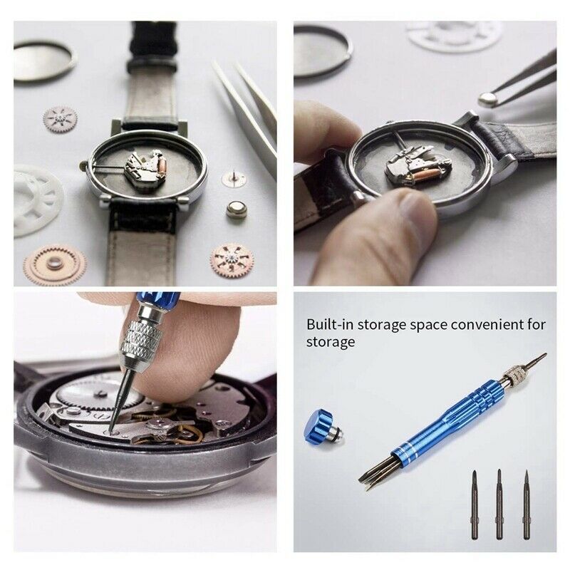 185xWatch Repair Tool Kit  with Carrying Case Watchmaker Battery Change Tools