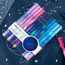 12pcs/set Large Capacity Gel Pen School Office Black Ink Constellations Pattern