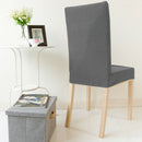 Thicken Fabric Elastic Slipcovers Short Dining Chair Seat Cover Decor Grey