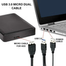USB 3.0 Hard Disk Drive Dual 2 HDD Data Type A Male to Micro B Y Male Lead Cable