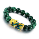 Feng Shui Pixiu Jade Wealth Protection Wealth Gathering Bracelet Women Men X6Q4