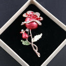 1X Fashion Personality Flowers Roses Women's Brooch Pin Rhinestone Covered  O2Y8
