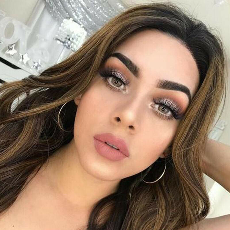 Chemical Fiber Fluffy Lady'S Long Roll Brown Wig Wave Roll Wig Hair Set Hig V9B1